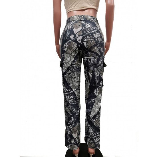 Street Printed Casual Straight Leg Trousers For Women