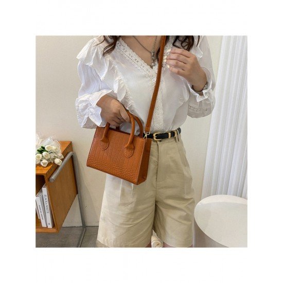  PU Pure Color Messenger Bag For Women