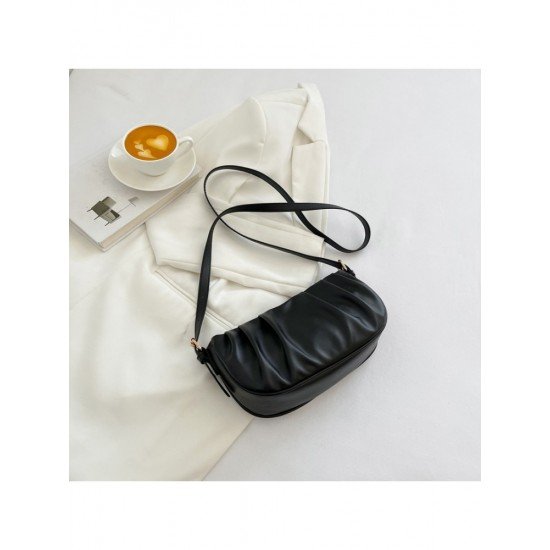 Stylish Black Ruched Ladies Shoulder Bags