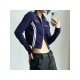 Stand Collar Fall Ladies Cropped Outerwear