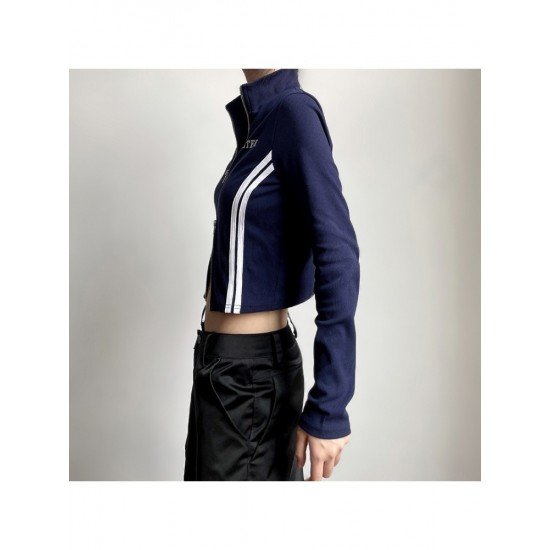 Stand Collar Fall Ladies Cropped Outerwear