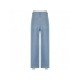 Low Rise Blue Straight Leg Jeans For Ladies