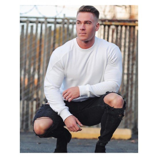 Street Fashionable White Sweatshirts For Men