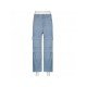 Low Rise Blue Straight Leg Jeans For Ladies