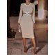  2022 Casual Round Neck Hollowed Out Women's Dress