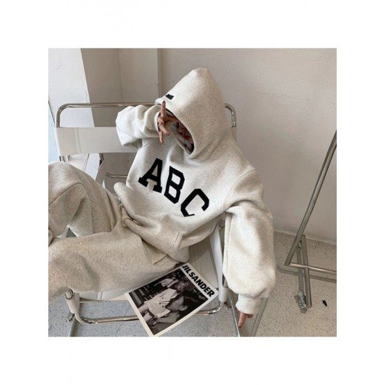  Casual Loose Letter Hooded Sweater For Men