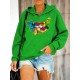 Casual Butterfly Lip Graphic Hoodies Tops