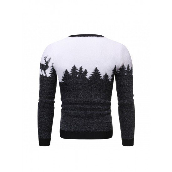  Casual Crew Neck Fawn Pullover Sweater