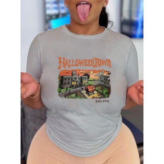 Halloween Graphic Short Sleeve T Shirts