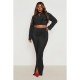 Cropped Top And Slit Hem Trouser Sets For Women