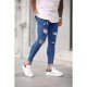  Fashion Pure Color Ripped Men's Denim Jeans