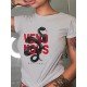 3D Snake Letter Printed Summer White T Shirts