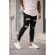  Fashion Pure Color Ripped Men's Denim Jeans