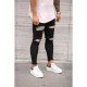  Fashion Pure Color Ripped Men's Denim Jeans