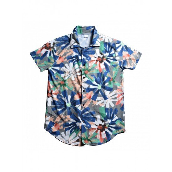  Summer Casual Lapel Men's Short Sleeve Shirt