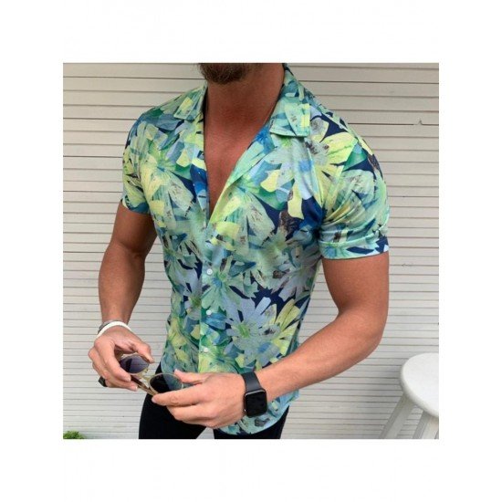  Summer Casual Lapel Men's Short Sleeve Shirt