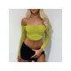  Sexy Pure Color Gauze Women's Crop Top