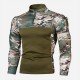 Stand Collar Camouflage Patchwork Men Tops