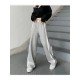 Casual White Wide Leg Elastic Waist Women Pants