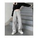 Casual White Wide Leg Elastic Waist Women Pants