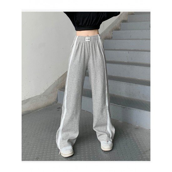 Casual White Wide Leg Elastic Waist Women Pants