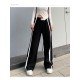 Casual White Wide Leg Elastic Waist Women Pants