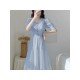  French Lace Embroidered Women's Long Sleeve Dress