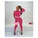  Sexy Tight Letter Women's Long Sleeve Jumpsuit