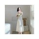  French Lace Embroidered Women's Long Sleeve Dress