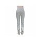  Casual Pure Color Ruched Women's Flare Pants