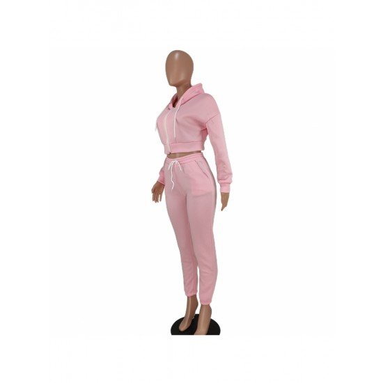 Sports Solid Matching 2 Piece Outfit Trouser Sets