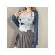 Vintage Cat Graphic V Neck Crop T Shirts