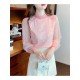  2022 Fall Pure Color Lace Embroidered Women's Top