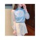  2022 Fall Pure Color Lace Embroidered Women's Top