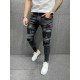  Fashion Patch Pure Color Men's Denim Jeans