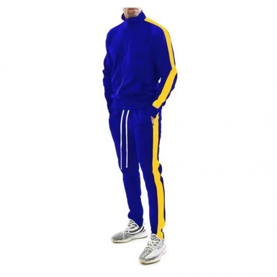 Contrast Color Matching Men Tracksuit Sets