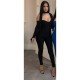  2022 Pure Color Backless Long Sleeve Women's Jumpsuits