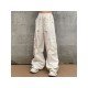 Hip Hop Chain Patchwork Wide Leg Cargo Trousers