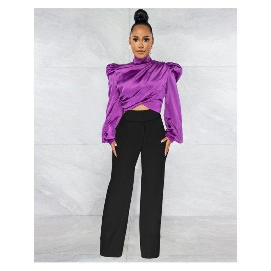 New Fashion Turtle Neck Top And Trouser Sets