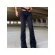  Fashion Pure Color Hollowed Out Low Waist Pants