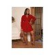  Pure Color Women's Long Sleeve Dress