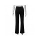  Fashion Pure Color Hollowed Out Low Waist Pants