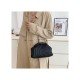  PU Pure Color Pleated Women's Shoulder Bag