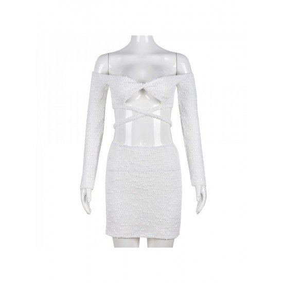 Tie Wrap White Matching 2piece Skirt Sets