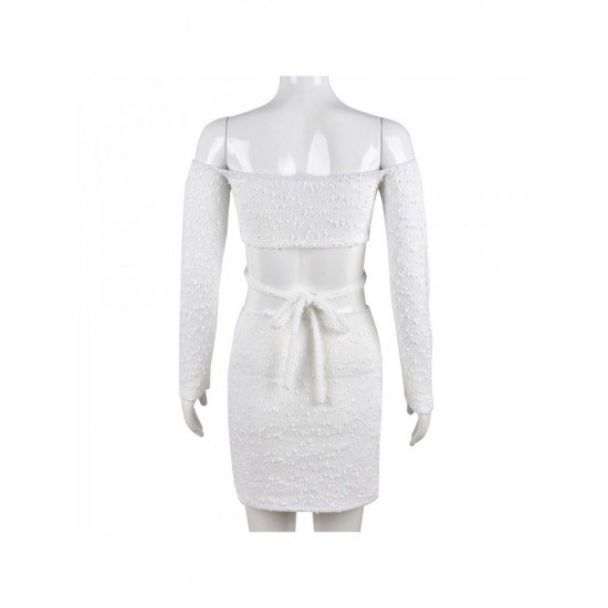 Tie Wrap White Matching 2piece Skirt Sets