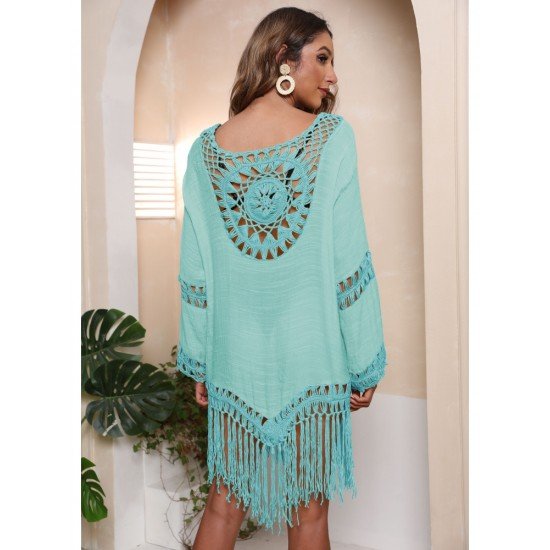  Boho Tassels Hollowed Out Patchwork Dress