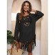  Boho Tassels Hollowed Out Patchwork Dress