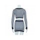 Houndstooth V Neck Matching 2 Piece Skirt Sets