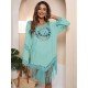  Boho Tassels Hollowed Out Patchwork Dress