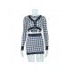 Houndstooth V Neck Matching 2 Piece Skirt Sets